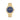 Gold Round Blue Dial Watch