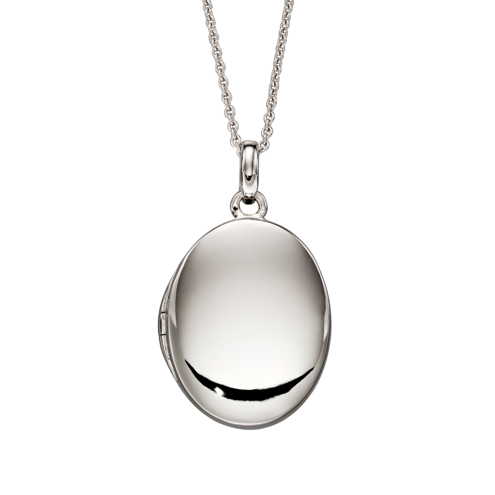 Silver Plain Oval Child s Locket Necklace Fennes Jewellery