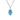 White Gold Oval blue Topaz Pendant