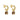 Gold Pleated Smokey Quartz Hoop Earrings