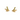 Gold Leaf And Stem Earrings With Green Cubic Zircona's