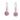 Floral Pink Titanium Drop Earrings