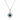 Silver Aquamarine And Cubic Zirconias Art Deco Necklace