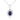 9ct White Gold Oval Sapphire And Diamond Necklace