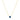 Yellow Gold Navy Blue Square Necklace