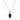 Silver Marquise London Blue topaz And Cubic Zirconia Necklace