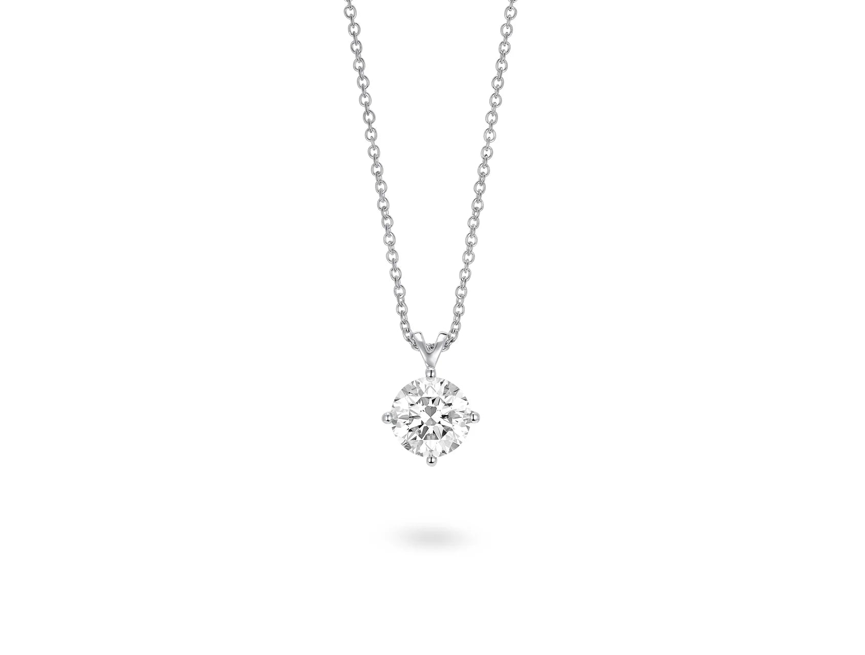 9ct White Gold Diamond Solitaire Necklace